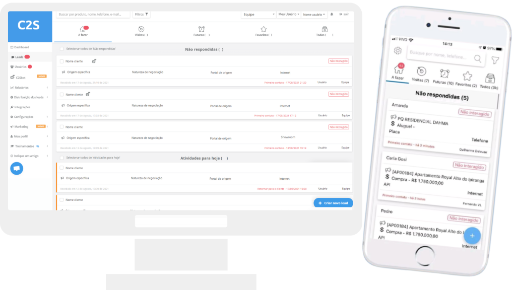 Gestor de Leads Imobiliário C2S para aumento de vendas